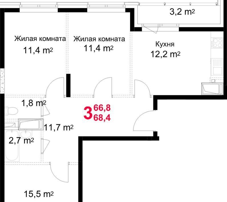 квартира г Подольск микрорайон Красная Горка ул Садовая 14 фото 1