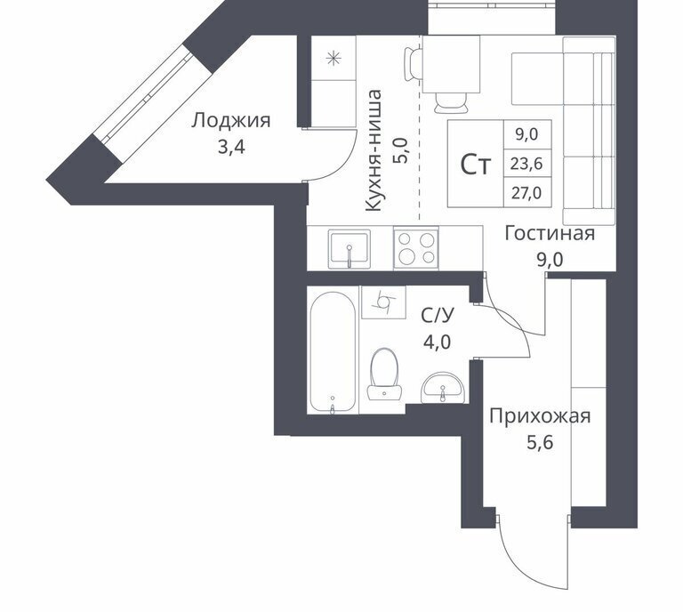 квартира г Новосибирск Берёзовая роща ул имени генерал-майора Рожкина А.Н. 17 фото 1