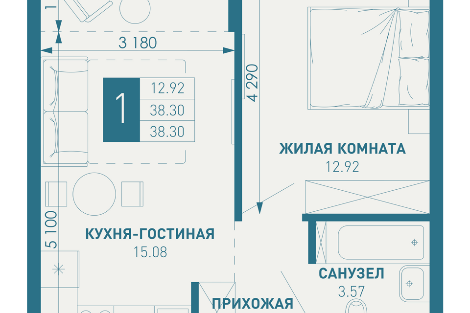 квартира г Краснодар п Березовый Краснодар городской округ, Жилой комплекс Иначе в Молодёжном фото 1