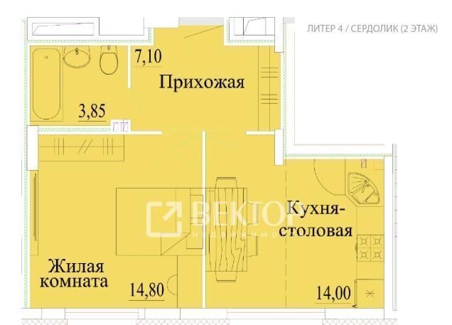 квартира г Иваново р-н Октябрьский микрорайон Самоцветы 1 фото 2
