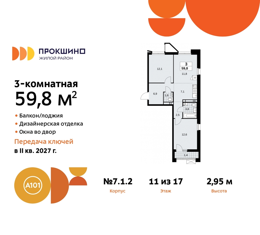 квартира г Москва п Сосенское д Прокшино ЖК Прокшино метро Румянцево метро Теплый Стан пр-кт Прокшинский 11 Сосенское, Филатов луг, Калужское, Прокшино, Саларьево фото 1