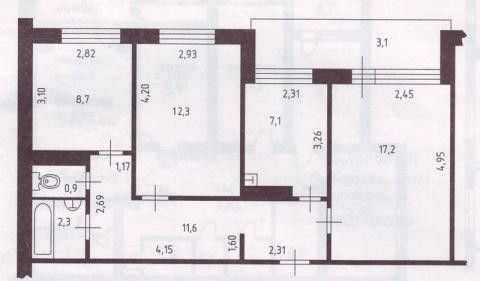 квартира г Тольятти р-н Центральный 72 квартал ул Баныкина 52 Тольятти городской округ фото 3