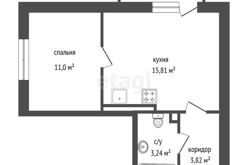 квартира г Уфа с Нагаево ул Новоуфимская 17 р-н Октябрьский Уфа городской округ фото 3