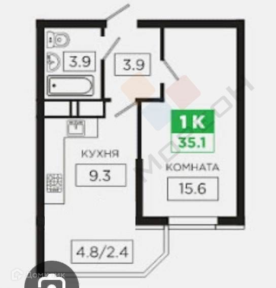 квартира г Краснодар р-н Прикубанский ул им. 40-летия Победы 178/3 Краснодар городской округ фото 10