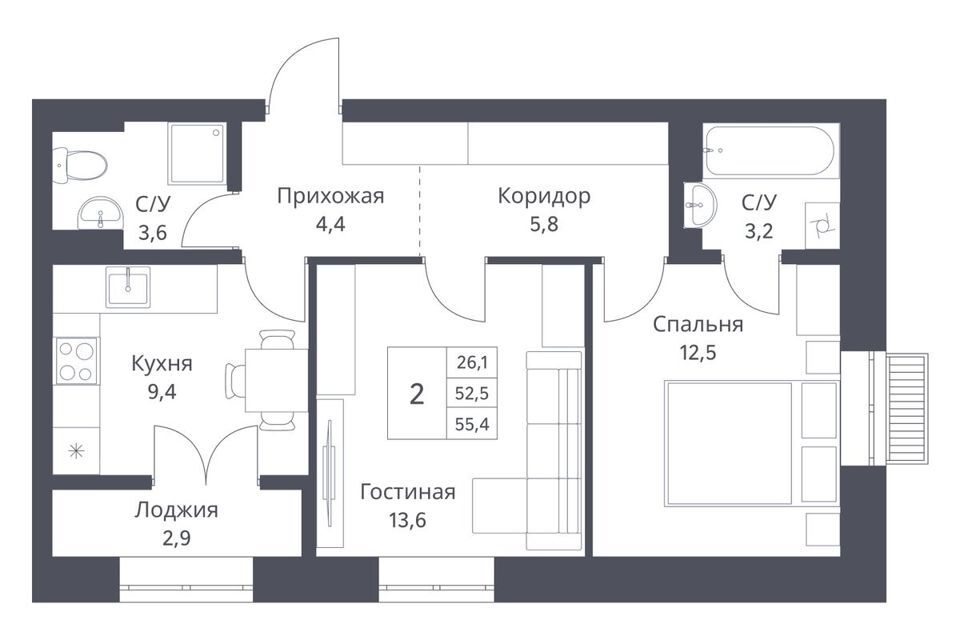 квартира г Новосибирск ул Дуси Ковальчук 77 Новосибирск городской округ фото 1