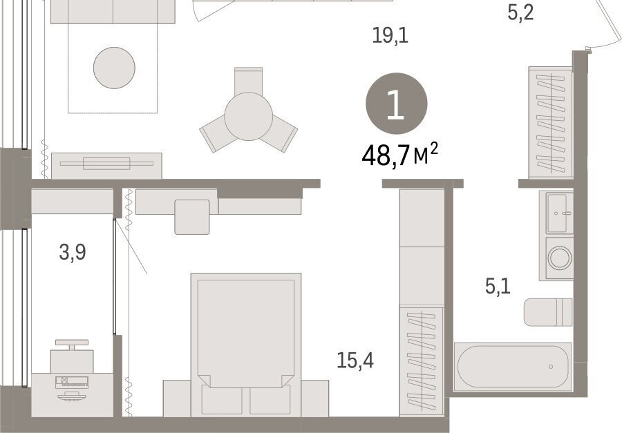 квартира г Тюмень ул Краснооктябрьская 4к/3 фото 2