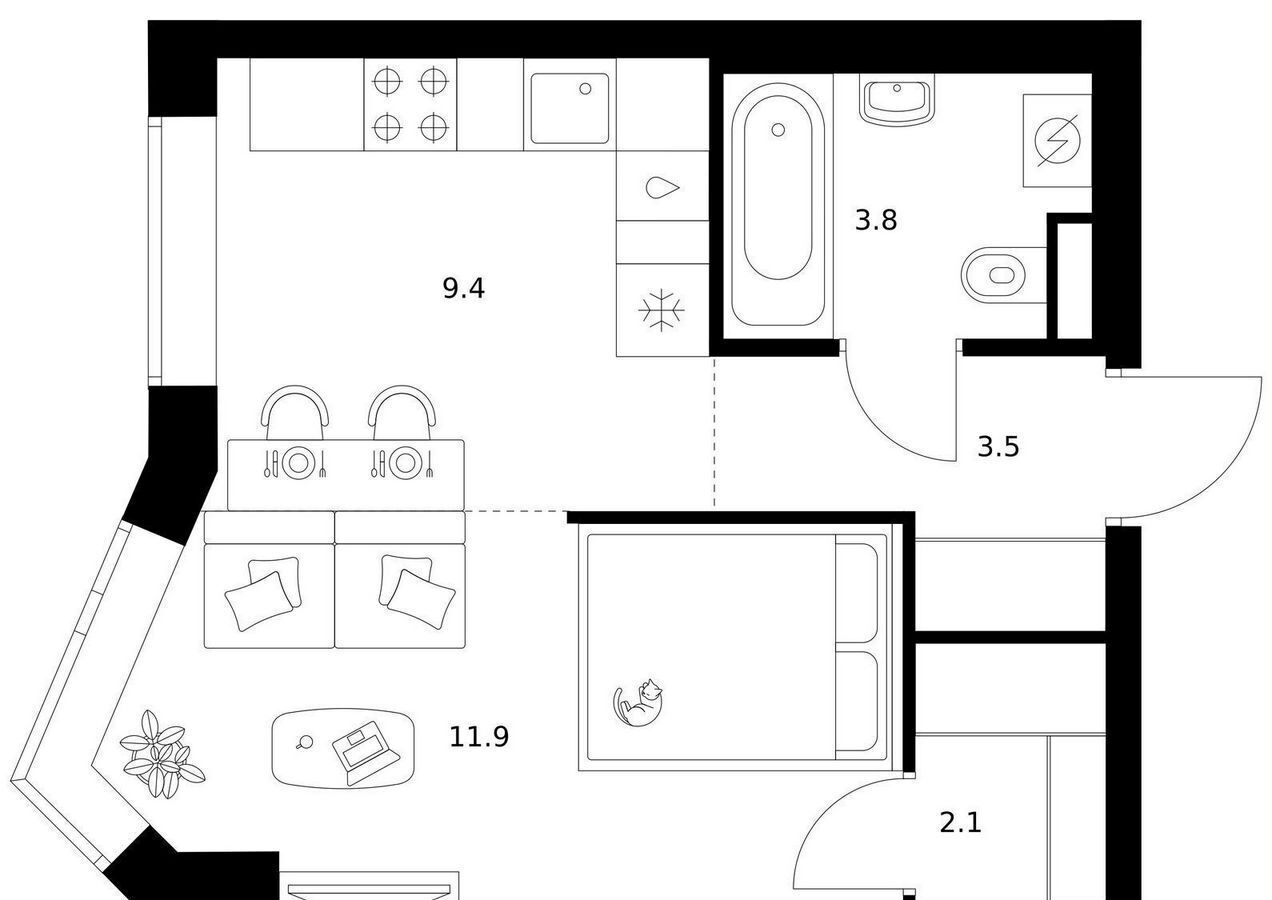 квартира г Москва метро Озерная ул Никулинская з/у 33 А/Б, корп. 4. 3 фото 1