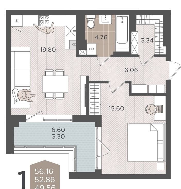 квартира г Калининград р-н Московский ул Батальная з/у 65Б фото 24