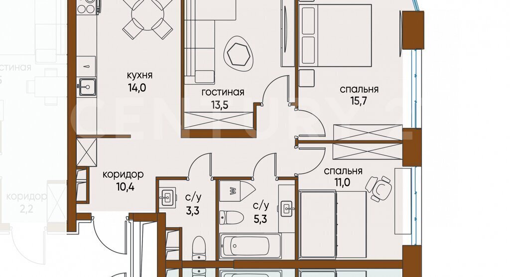 квартира г Москва метро Терехово ул Нижние Мнёвники 16к/4 фото 9