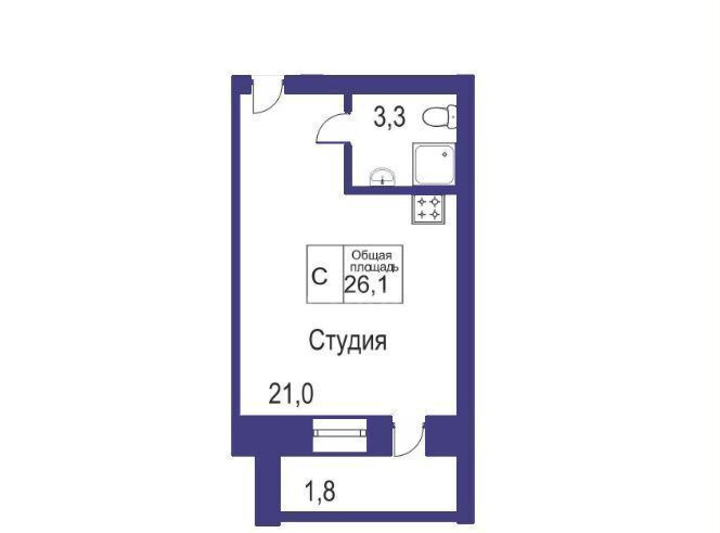 квартира г Тюмень р-н Центральный ул Голышева 2 корп. 3 фото 2