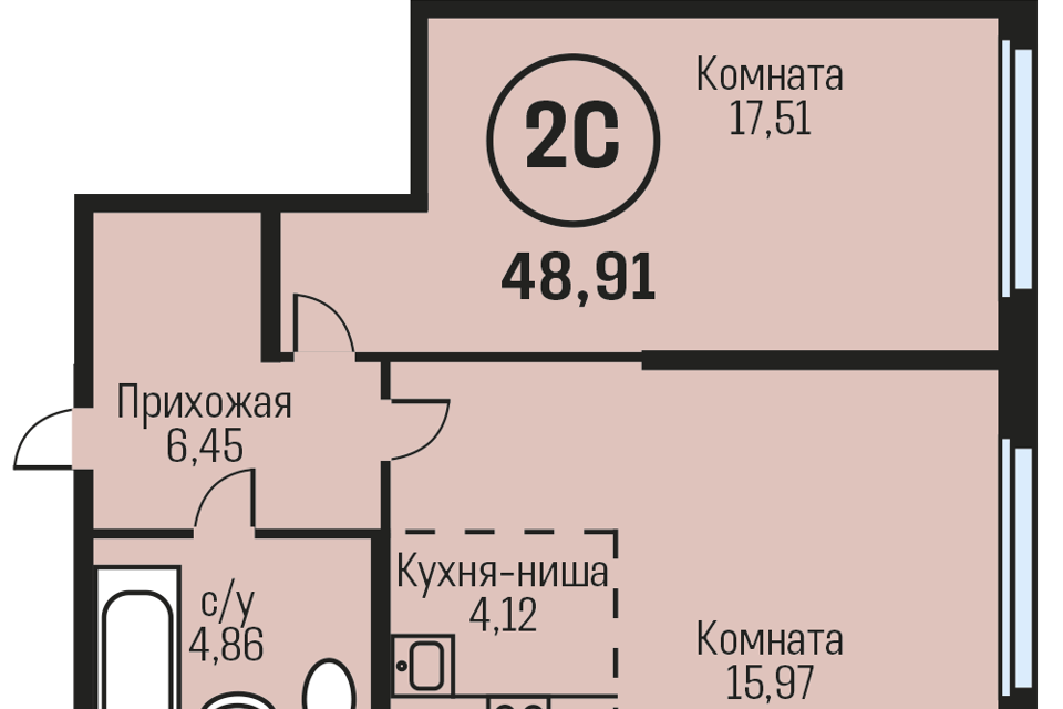 квартира р-н Смоленский п Южный Барнаул городской округ, Барнаул фото 1