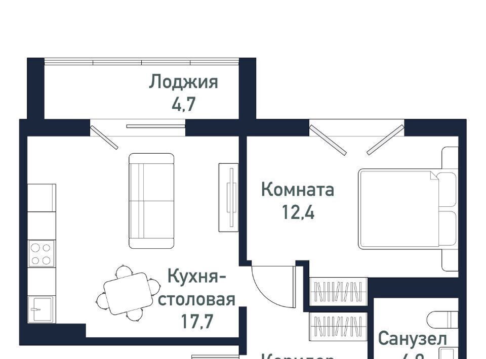 квартира р-н Сосновский п Западный Кременкульское с/пос, ул. Имени Младшего Сержанта Сухарева, 2 фото 1