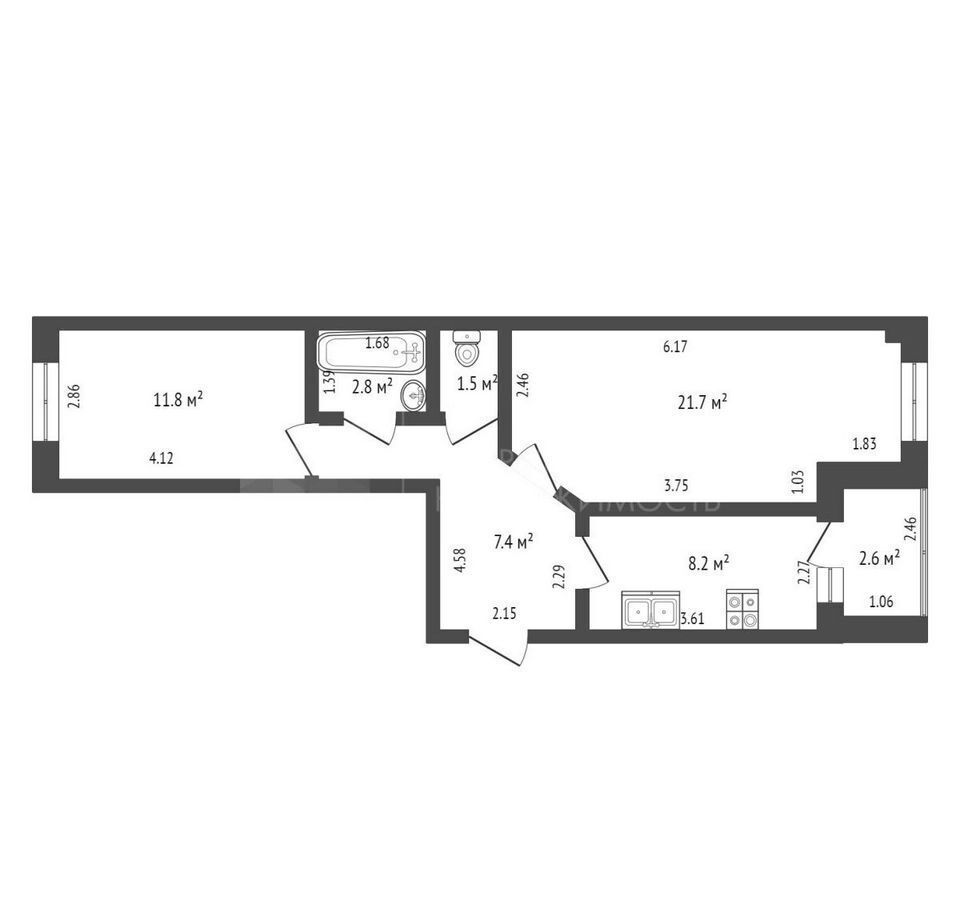 квартира р-н Тюменский рп Боровский ул Мира 30 фото 8