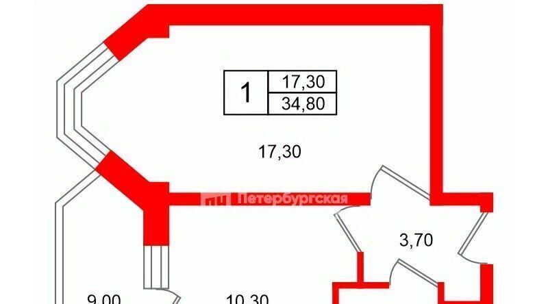 квартира г Санкт-Петербург метро Проспект Ветеранов пр-кт Ветеранов 173к/7 округ Сосновая Поляна фото 3