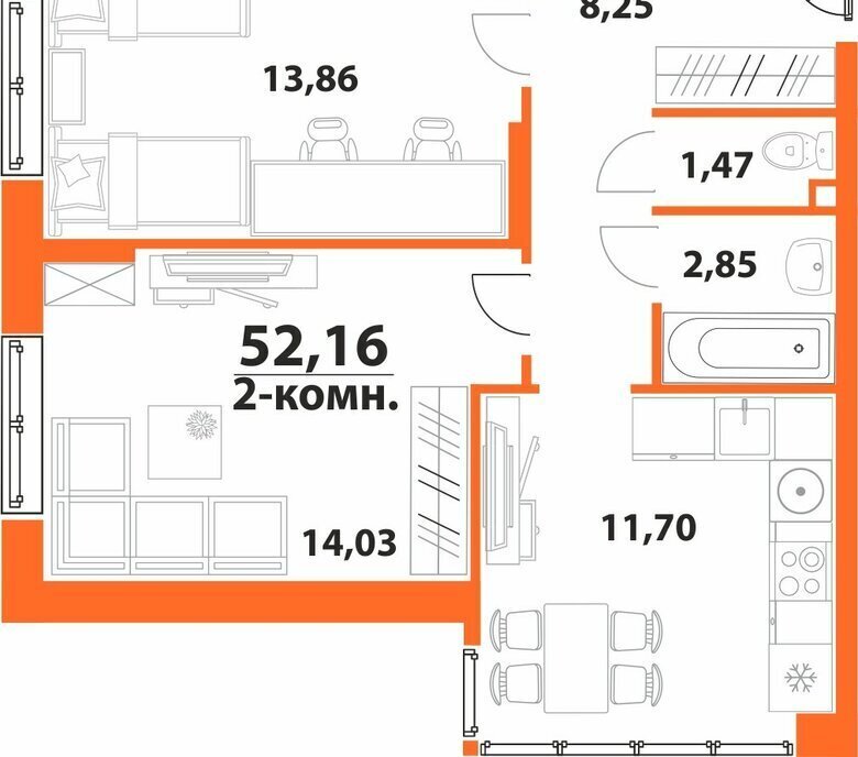 квартира г Ульяновск р-н Засвияжский 19-й микрорайон ЖК «‎Аквамарин 2» 1 фото 1