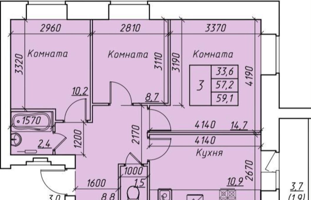 квартира г Вологда ул Молодежная 3 ЖК «Династия» фото 1