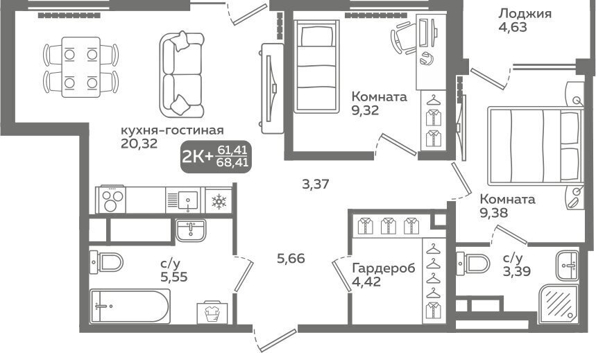 квартира г Тюмень ул Вадима Бованенко 10 фото 1