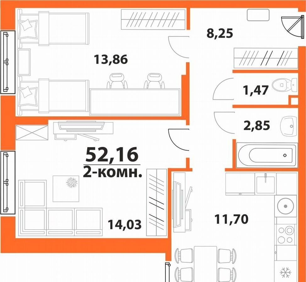 квартира г Ульяновск р-н Засвияжский ул Аблукова 1 ЖК «‎Аквамарин 2» фото 1