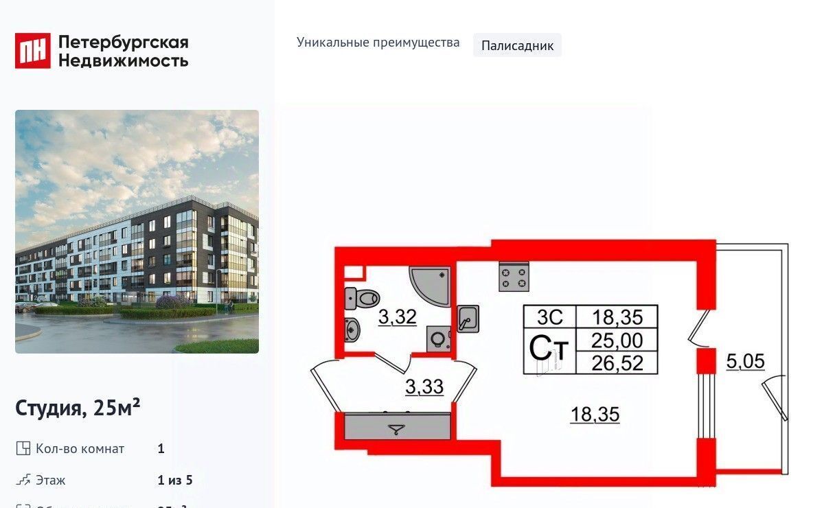 квартира г Санкт-Петербург метро Московская Пулковский Меридиан муниципальный округ фото 1