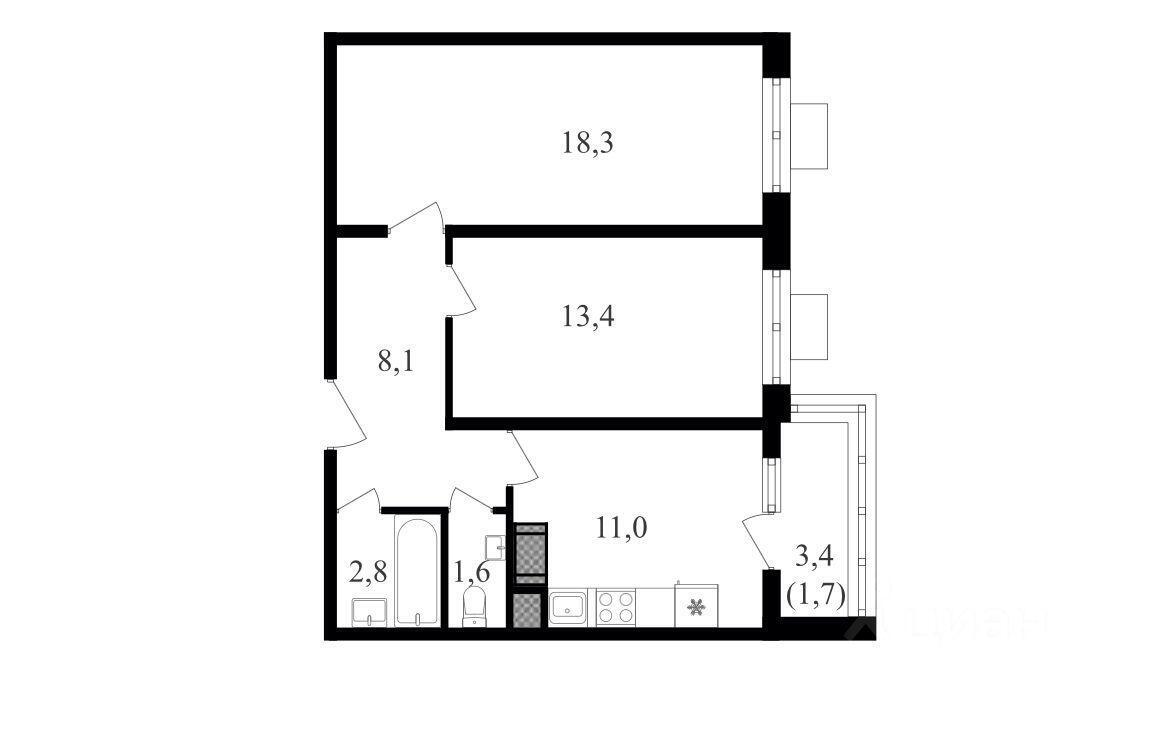 квартира г Москва СЗАО Щукино ул Берзарина 34 с 2, Московская область фото 11