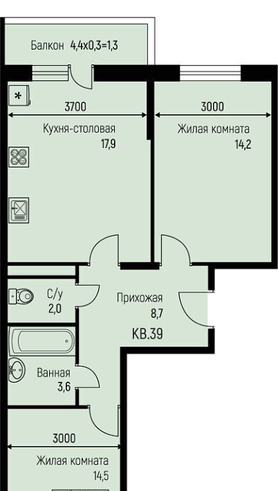 квартира г Краснодар п свх Прогресс п Березовый р-н Прикубанский ЖК Прогресс фото 1