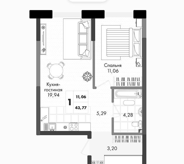 квартира г Краснодар р-н Прикубанский ул им. генерала Брусилова 1/3 д. 5 фото 4