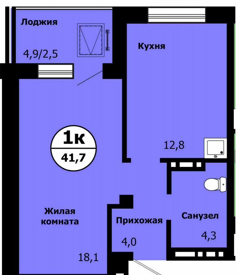 квартира г Красноярск р-н Свердловский ул Лесников 1 фото 1