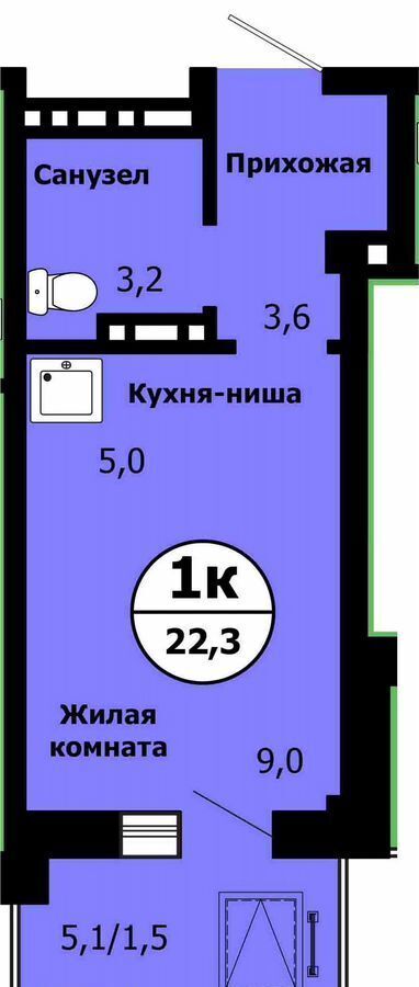 квартира г Красноярск р-н Свердловский ул Лесников 1 фото 1