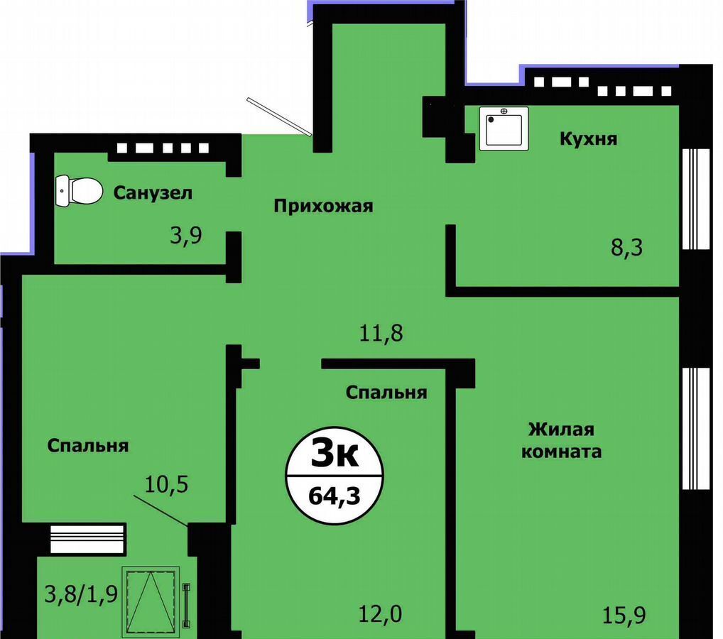 квартира г Красноярск р-н Свердловский ул Лесников 2 фото 1