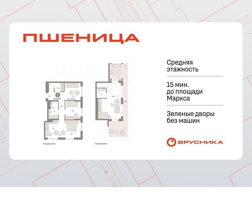 квартира р-н Новосибирский рп Краснообск жилой район «Пшеница» Речной Вокзал фото 1