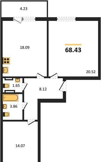 квартира г Калининград р-н Ленинградский ул Артиллерийская жилой дом фото 14