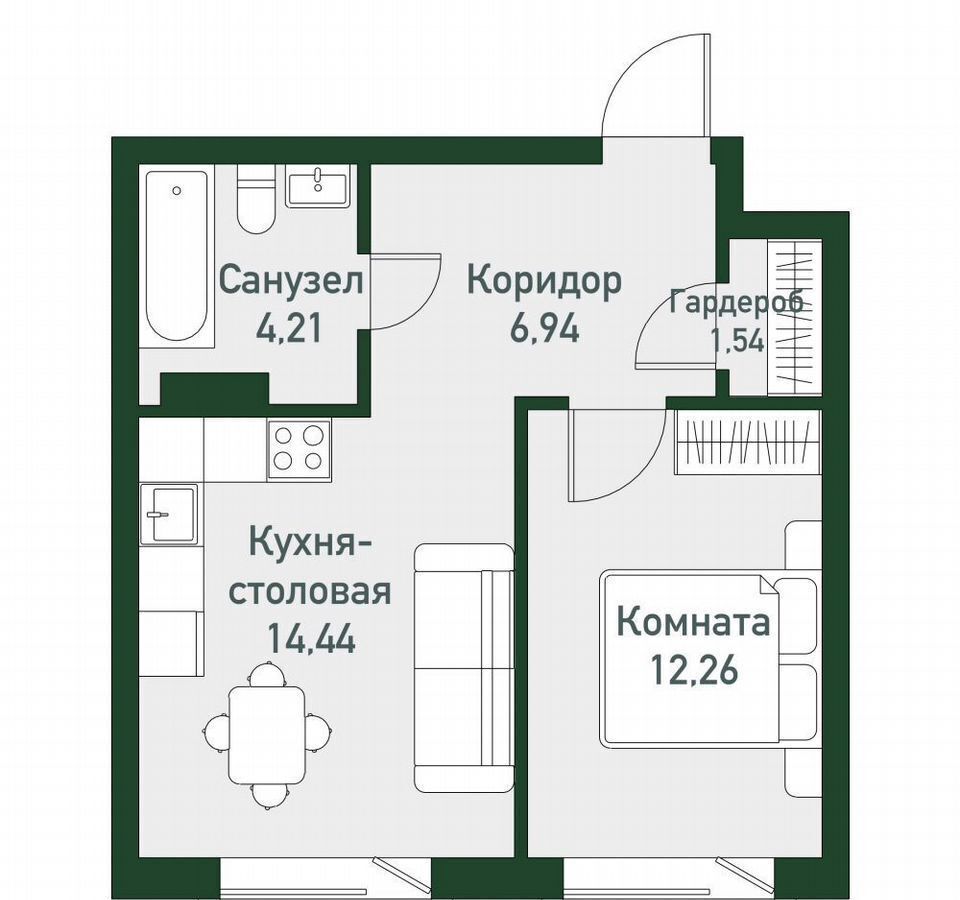 квартира п Западный р-н мкр Привилегия ул Спортивная 10 Кременкульское сельское поселение, Челябинск фото 8