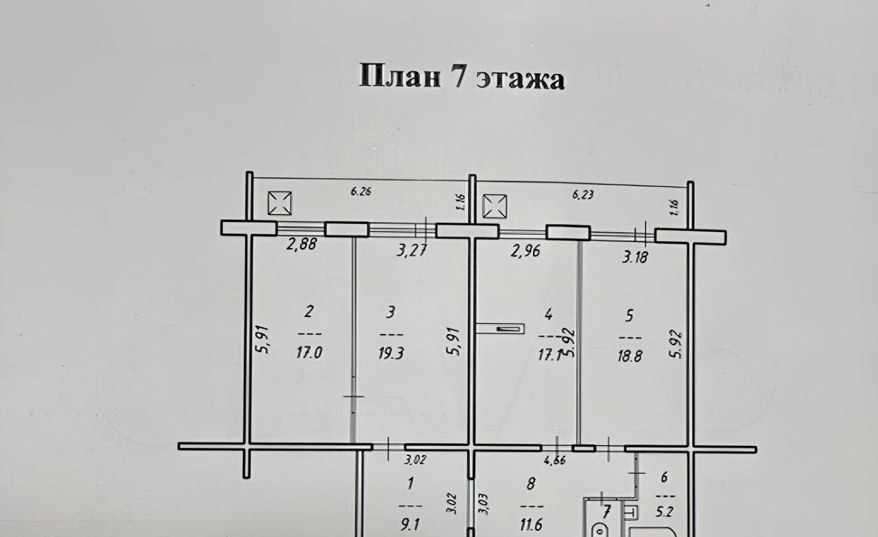 квартира г Череповец р-н Зашекснинский ул Рыбинская 20 фото 20