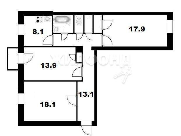 квартира г Новосибирск ул Зыряновская 125 Речной вокзал фото 13