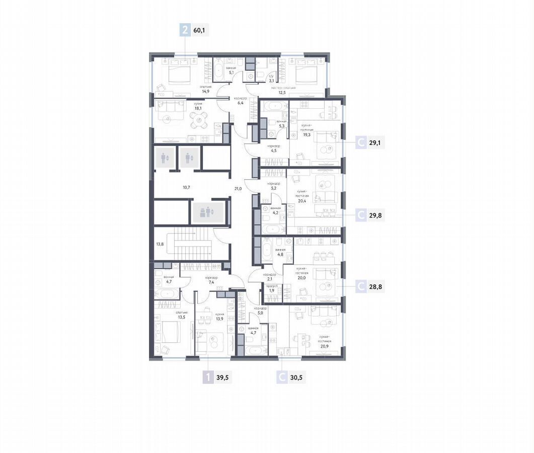 квартира г Москва метро Бульвар Рокоссовского ул Тагильская корп. 3 фото 2