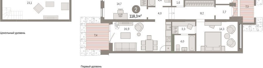 квартира г Тюмень ул Мысовская 26к/1 фото 2