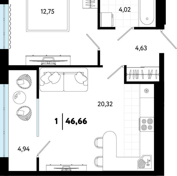 квартира г Тюмень ул Газопромысловая 1к/2 фото 1