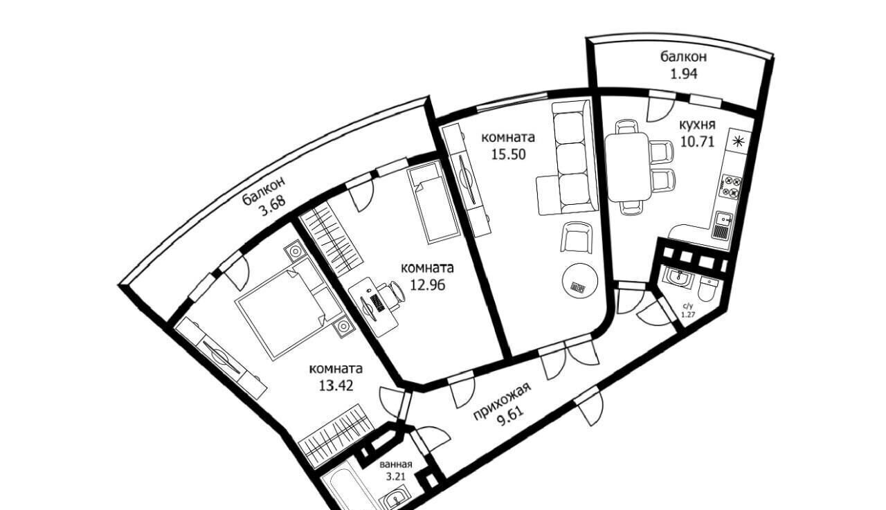 квартира г Краснодар р-н Прикубанский ул Российская 79/3к 2 фото 9