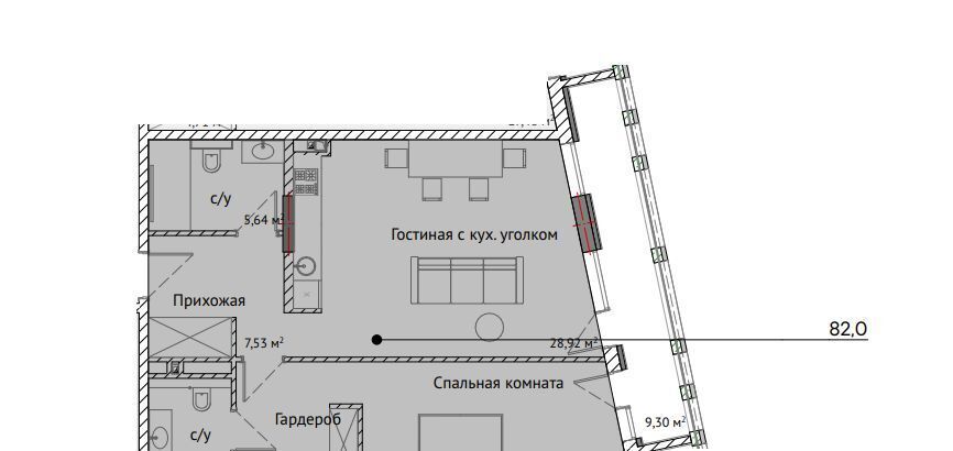 квартира г Сочи р-н Хостинский микрорайон Яна Фабрициуса фото 1