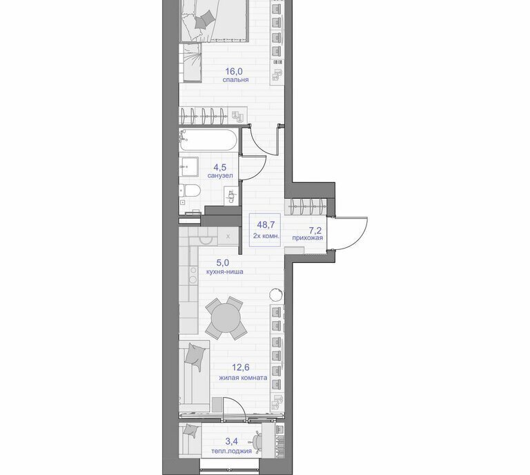 квартира г Красноярск ул Кутузова 2с/4 фото 1