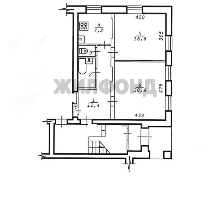 квартира г Новосибирск Заельцовская ул Авиастроителей 33 фото 15