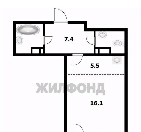 квартира г Новосибирск Речной вокзал ул Баумана 3/1 фото 6