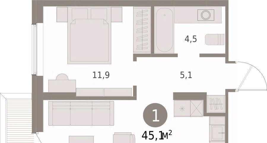 квартира г Курган Центральный ЖК «Дом Кино» жилрайон фото 1