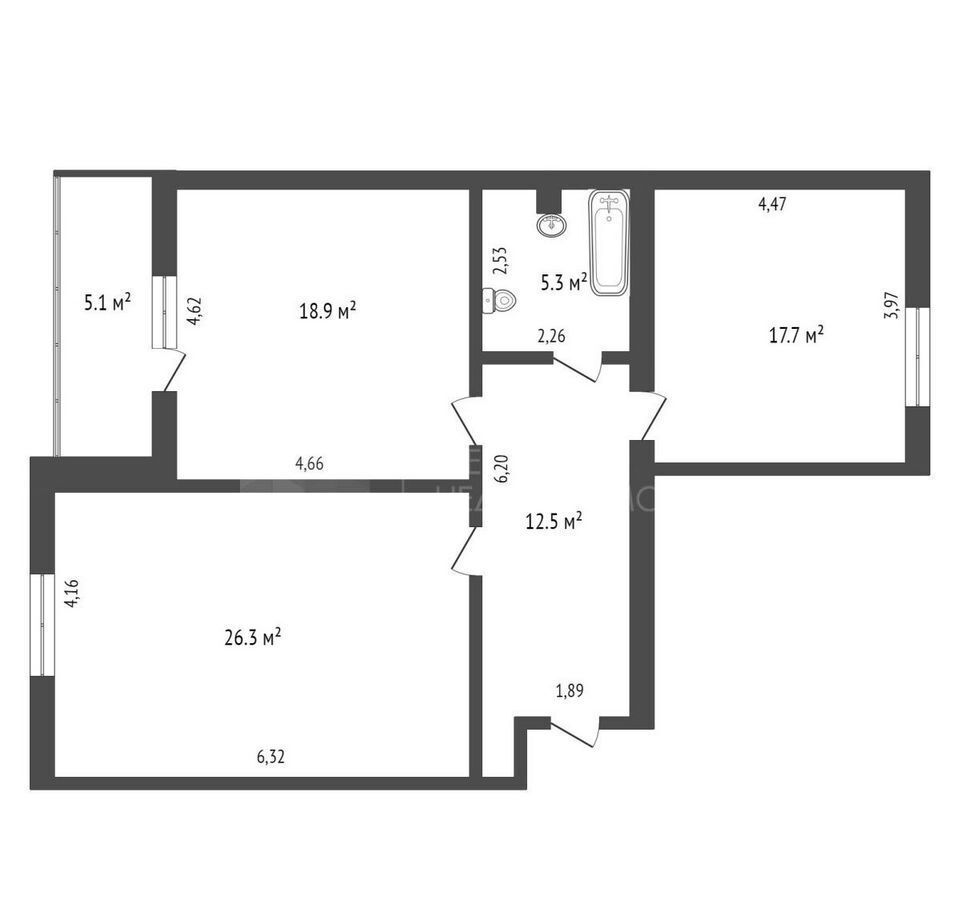 квартира г Тюмень р-н Центральный ул Дружбы 73к/2 фото 14