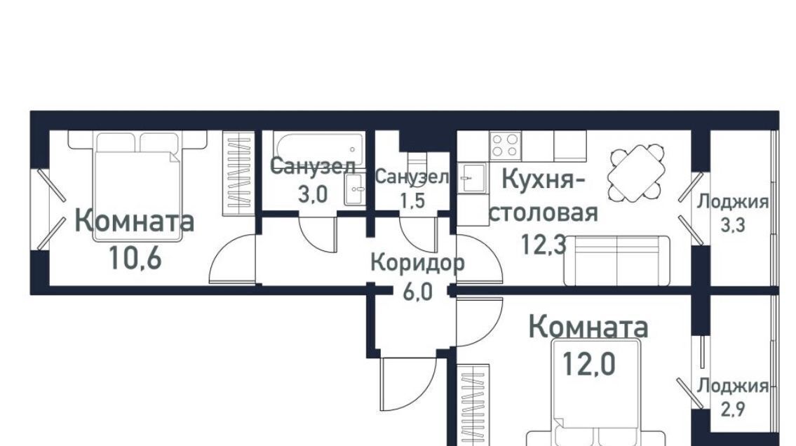 квартира р-н Сосновский п Западный Кременкульское с/пос, ул. Имени капитана Ефимова, 4 фото 10