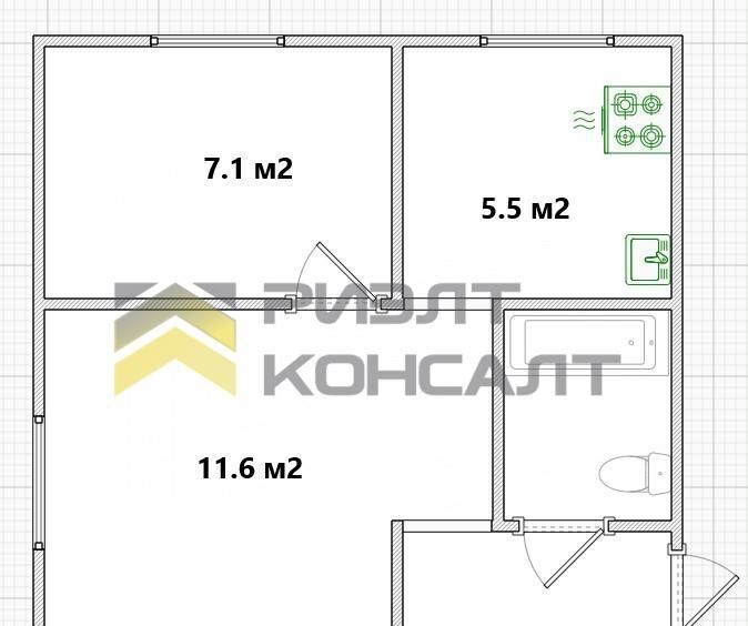 квартира г Омск р-н Ленинский ул 6-я Станционная 17 фото 16