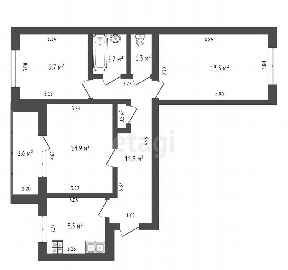 квартира г Стерлитамак ул Гоголя 135 фото 15