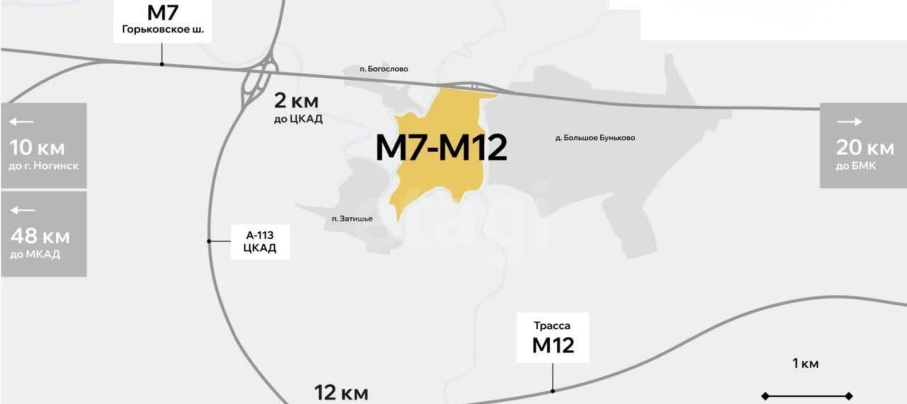 земля городской округ Богородский д Большое Буньково 47 км, индустриальный парк М 7-М 12, Горьковское шоссе фото 2