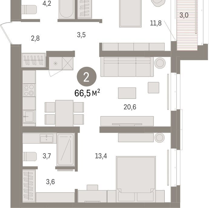 квартира г Тюмень жилой комплекс На Минской фото 2