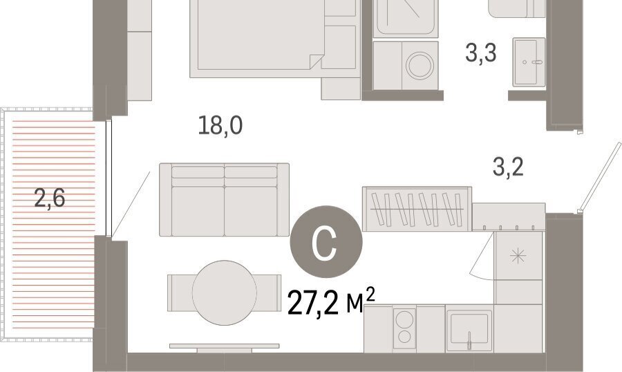 квартира г Тюмень ул Мысовская 26к/2 фото 2